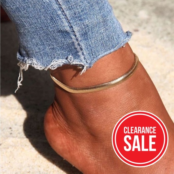 Jewelry - ⚜️[𝟯/$𝟭𝟴]⚜️NEW Flat Snake Chunky Anklet